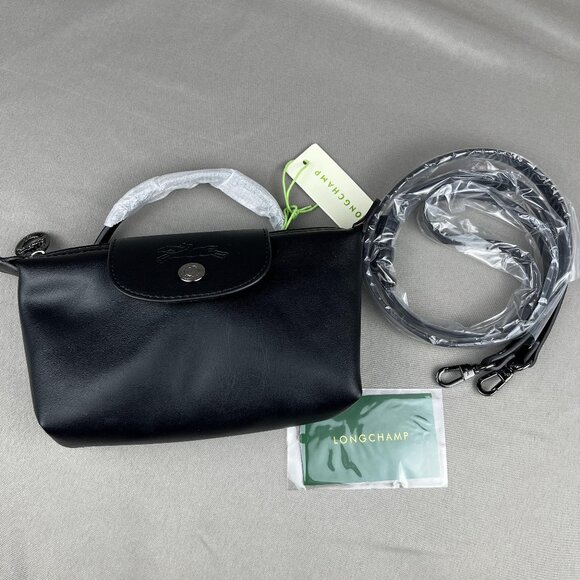NWT Longchamp LE PLIAGE XTRA XS POUCH Black - Picture 1 of 9